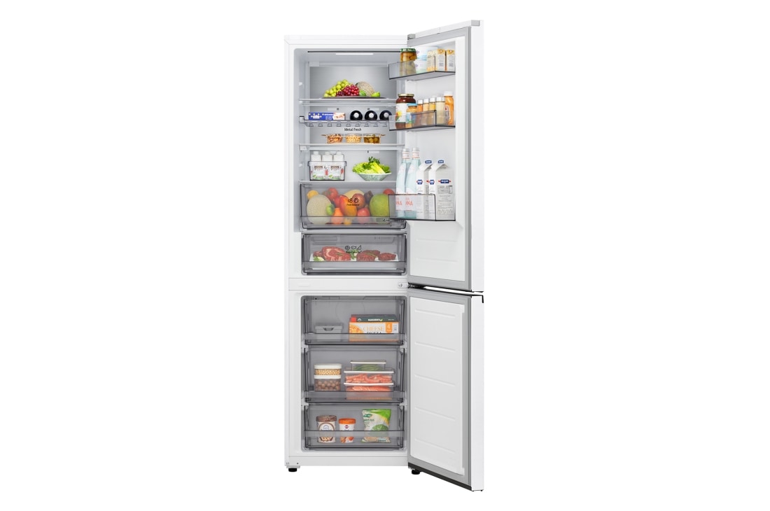 LG 1.86M 333L Jääkaappipakastimet (Valkoinen) - Energialuokka C, Nature Fresh, Door Cooling+™ ja Smart Diagnosis™ Wi-Fi, LG-jääkaappipakastimen (GBBS515CSW) etunäkymä, jossa näkyy DoorCooling⁺™-aukko, GBBS515CSW, thumbnail 8