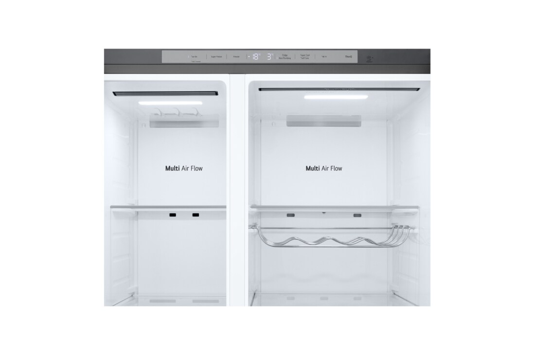 LG 628L Side by Side (Hopea) | Energialuokka D, Vesi/jää vesijohtoliitännällä, Smart Diagnosis™ ja Wi-Fi, LG GSJE81PYBD Side-by-Side-kaappi (628 L), Silver - Energialuokka D, Jääpala- ja vesiautomaatti, UVnano™, DoorCooling+™ ja Smart Inverter Compressor™ | LG Suomi, GSJE81PYBD, thumbnail 4