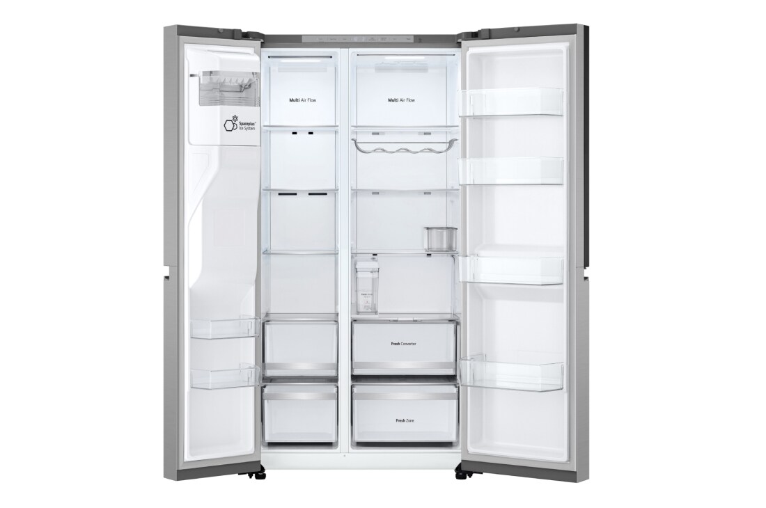 LG 628L Side by Side (Hopea) | Energialuokka D, Vesi/jää vesijohtoliitännällä, Smart Diagnosis™ ja Wi-Fi, LG GSJE81PYBD Side-by-Side-kaappi (628 L), Silver - Energialuokka D, Jääpala- ja vesiautomaatti, UVnano™, DoorCooling+™ ja Smart Inverter Compressor™ | LG Suomi, GSJE81PYBD, thumbnail 9