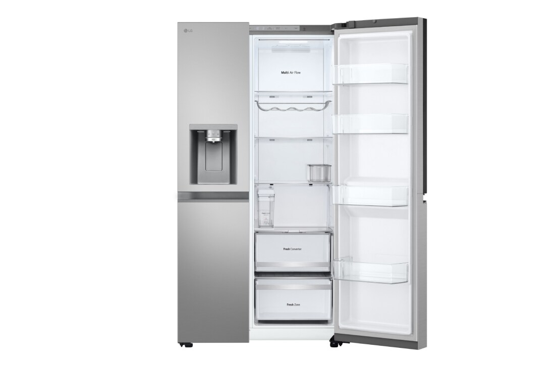 LG 628L Side by Side (Hopea) | Energialuokka D, Vesi/jää vesijohtoliitännällä, Smart Diagnosis™ ja Wi-Fi, LG GSJE81PYBD Side-by-Side-kaappi (628 L), Silver - Energialuokka D, Jääpala- ja vesiautomaatti, UVnano™, DoorCooling+™ ja Smart Inverter Compressor™ | LG Suomi, GSJE81PYBD, thumbnail 11