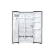 LG 628L Side by Side (Hopea) | Energialuokka D, Vesi/jää vesijohtoliitännällä, Smart Diagnosis™ ja Wi-Fi, LG GSJE81PYBD Side-by-Side-kaappi (628 L), Silver - Energialuokka D, Jääpala- ja vesiautomaatti, UVnano™, DoorCooling+™ ja Smart Inverter Compressor™ | LG Suomi, GSJE81PYBD, thumbnail 9