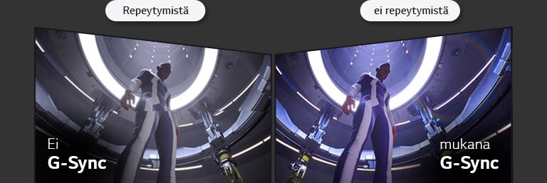 Side-by-side game content screen comparison of the LCD/LED versus OLED