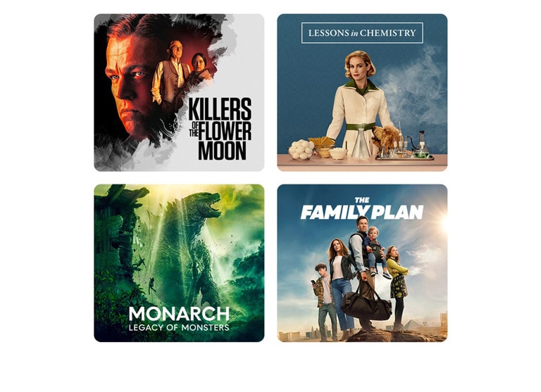 Kuva LG OLED -televisiosta. Apple TV+ -sisältöä näytöllä.