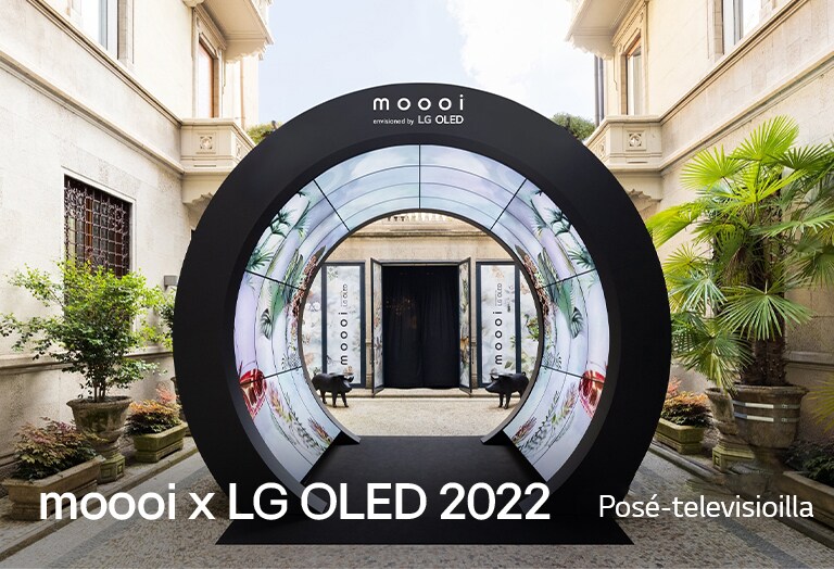 LG Posé, jossa näkyy moooi-taideteos.