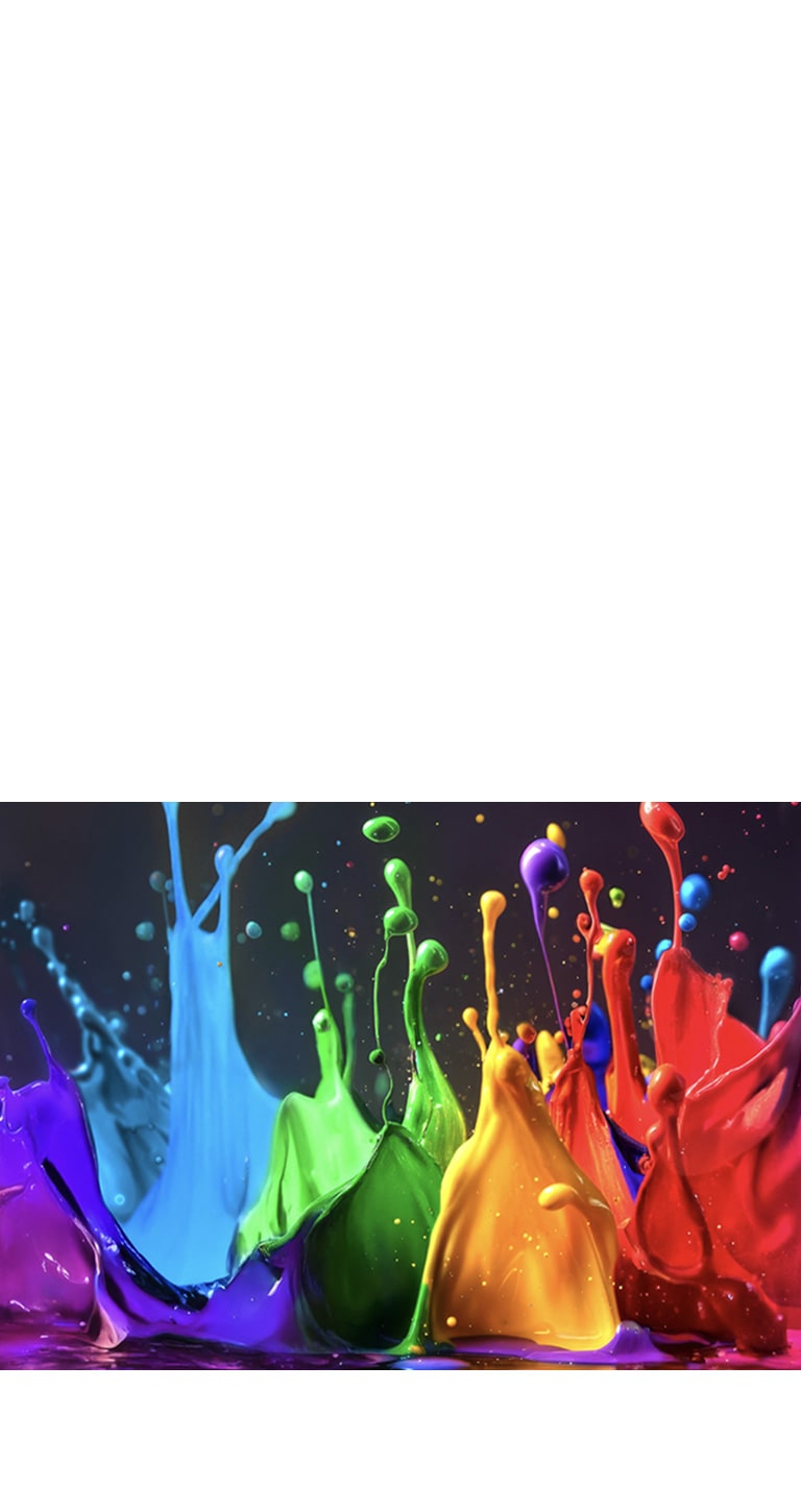 Värikkäät maaliläiskät on pysäytetty. Joka väri on rikas ja eloisa ja ilmentää Dynamic QNED Color Solution -ratkaisun kykyä tuoda esiin laajan värien kirjon.