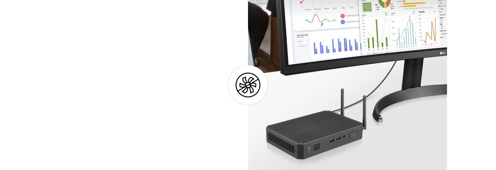 Le design sans ventilateur augmente la durée de vie du CQ600I. Et son niveau sonore bas contribue à un environnement de travail agréable.