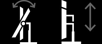 Näytön kallistusta/korkeutta voidaan säätää.