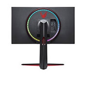 LG 27'' UHD 4K UltraGear™ Nano IPS 1 ms (GtG) -pelinäyttö VESA DSC:llä, takanäkymä, jossa Sphere Lighting 2.0 -valaistus sateenkaaren väreissä, 27GN950-B, thumbnail 6