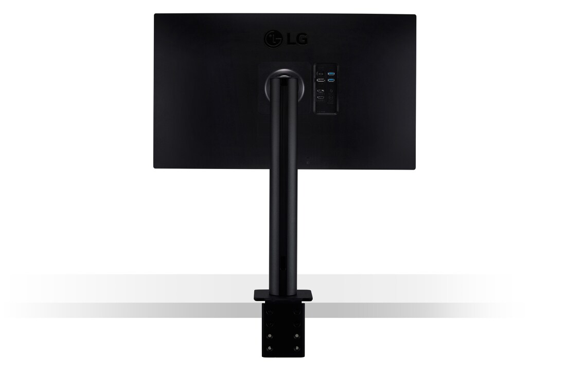 LG 27'' QHD Ergo IPS -näyttö, jossa USB Type-C™, Kuva takaa sivulta, näytön varsi keskellä, 27QN880-B, thumbnail 11