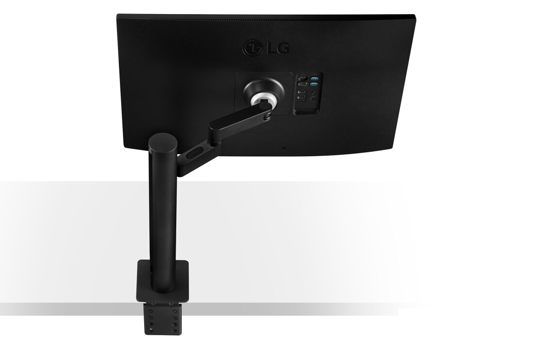 LG 27'' QHD Ergo IPS -näyttö, jossa USB Type-C™, Kuva takaa sivulta, näytön varsi vasemmalla, 27QN880-B, thumbnail 15