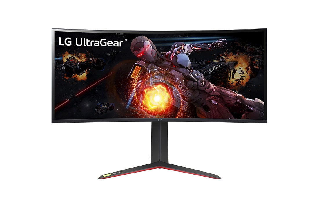 LG 34” UltraGear™ Nano IPS 1 ms -pelinäyttö, jossa on NVIDIA® G-SYNC® ULTIMATE, Kuva edestä, 34GP950G-B