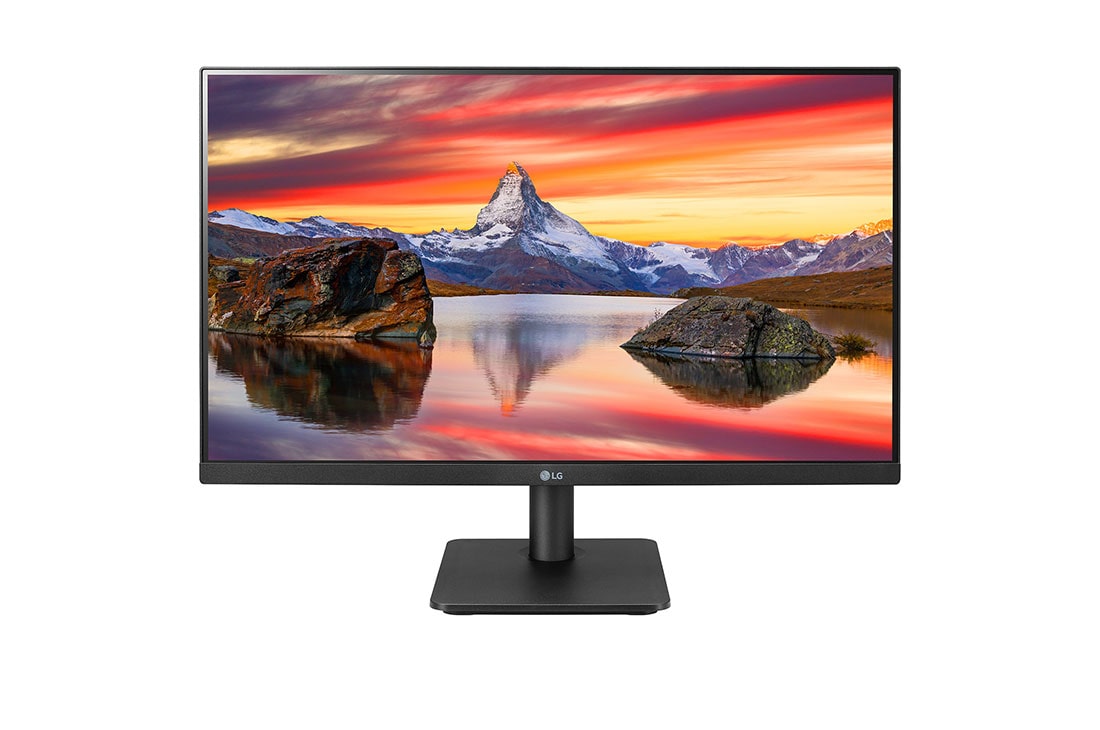 LG 27 tuuman IPS Full HD -näyttö, jossa on kolmelta sivulta lähes reunukseton suunnittelu, kuva edestä, 27MP400-B