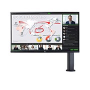 LG 31,5'':n QHD Ergo IPS -näyttö, jossa on USB Type-C™, kuva edestä, näytön varsi oikealla, 32QP880-B, thumbnail 1