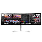 LG UltraWide Kaksois-QHD-näyttö, kuva edestä, 49WQ95C-W, thumbnail 1