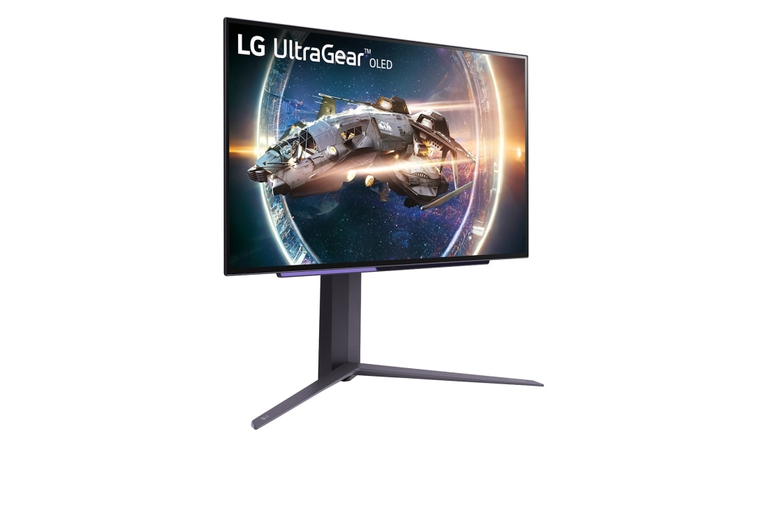 LG 27 tuuman UltraGear™ OLED-pelinäyttö QHD sekä 240 Hz:n virkistystaajuus ja 0,03 ms:n (GtG) vasteaika, perspektiivinäkymä, 27GR95QE-B, thumbnail 4