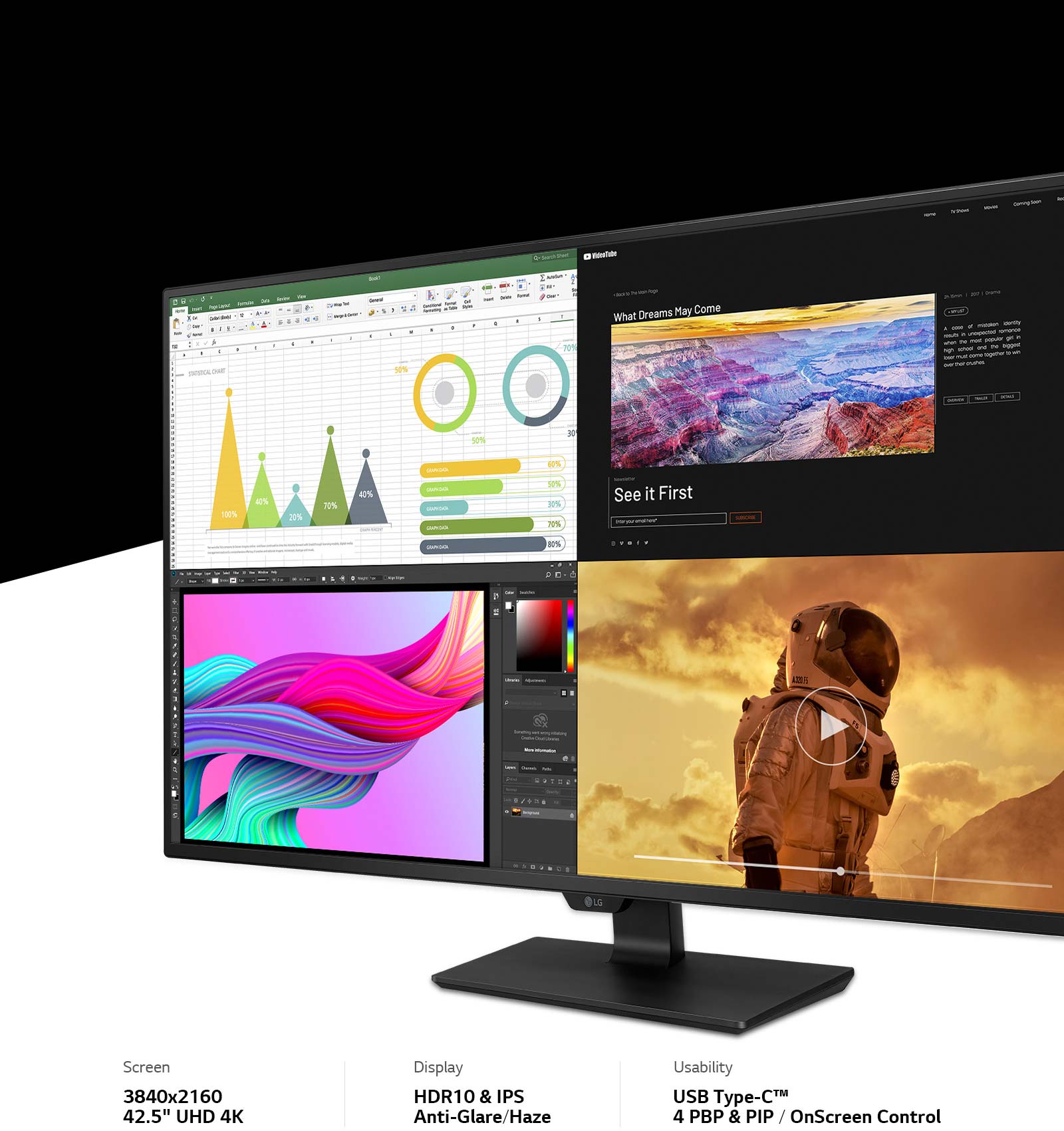 Valtava 4K-näyttö, joka sopii moneen käyttöön1