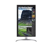 LG 27-tuumainen UHD 4K Nano IPS Black -näyttö, jossa automaattinen itsekalibrointi, näytön etunäkymä 90 asteen kääntymisestä muotokuvatilassa, 27UQ85R-W, thumbnail 12
