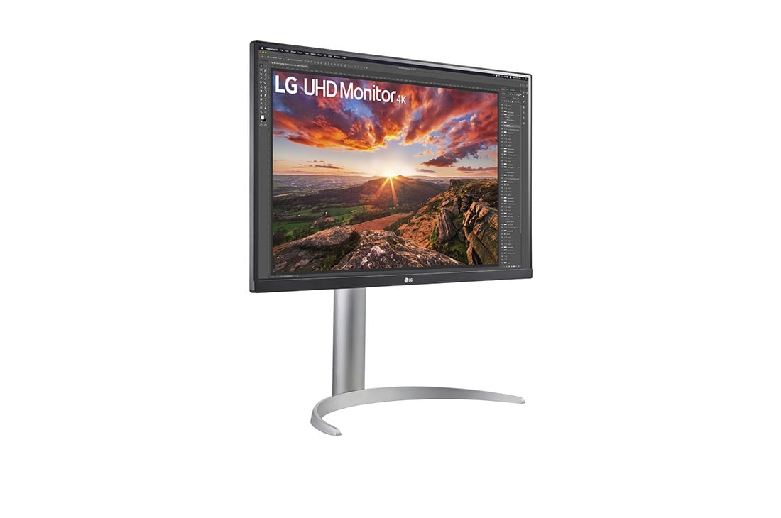 LG 27'' UHD 4K IPS -näyttö ja VESA DisplayHDR™ 400, Perspektiivinäkymä, 27UP85NP-W, thumbnail 4