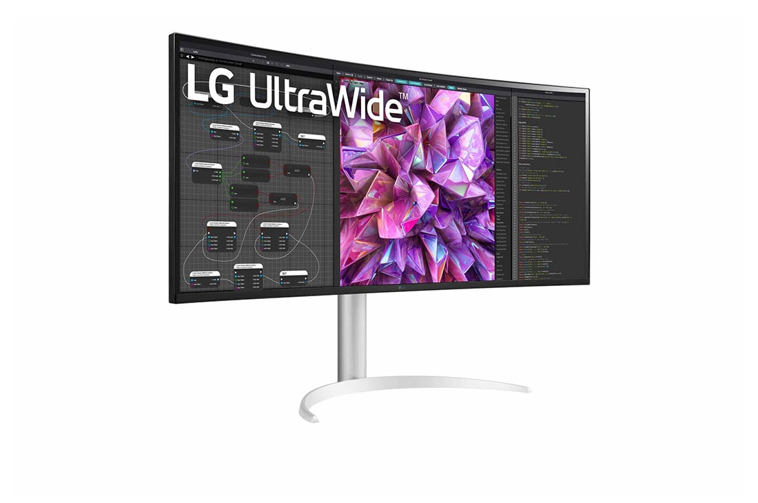 LG 37,5 tuuman kaareva 21:9 UltraWide™ QHD+ (3840 x 1600) -näyttö, +15 asteensivunäkymä, 38WQ75C-W, thumbnail 4