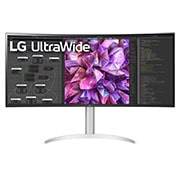 LG 37,5 tuuman kaareva 21:9 UltraWide™ QHD+ (3840 x 1600) -näyttö, kuva edestä, 38WQ75C-W, thumbnail 1