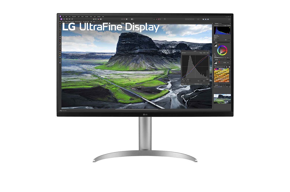 LG 31,5 tuuman UHD 4K Nano IPS Black Display automaattisella itsekalibroinnilla, kuva edestä, 32UQ85R-W