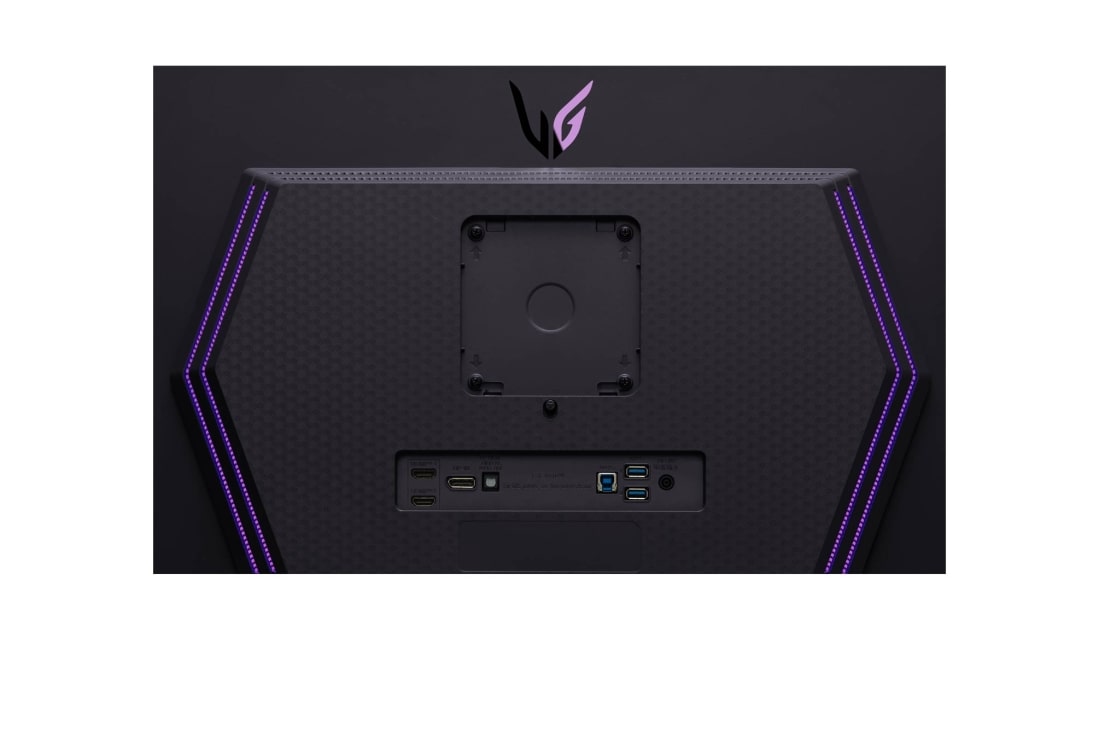 LG 27'' UltraGear™ OLED-pelimonitori | HDR400 True black, 240 Hz, 0,03 ms (GtG), lähikuva porteista valot päällä, 27GS95QE-B, thumbnail 12