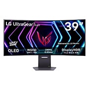 LG 39'' UltraGear™ OLED upouusi 800 R kaareva pelinäyttö | 21:9 Ultra-WQHD 240 Hz, 0,03 ms (GtG), DisplayHDR True Black 400, kuva edestä, 39GS95QE-B, thumbnail 1