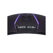 LG 39'' UltraGear™ OLED upouusi 800 R kaareva pelinäyttö | 21:9 Ultra-WQHD 240 Hz, 0,03 ms (GtG), DisplayHDR True Black 400, lähikuva porteista valot päällä, 39GS95QE-B, thumbnail 12