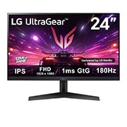 LG 24” UltraGear™ Full HD IPS -pelinäyttö | 180Hz, IPS 1ms (GtG), HDR10, kuva edestä, 24GS60F-B, thumbnail 1