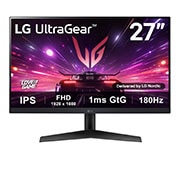 LG 27” UltraGear™ Full HD IPS -pelinäyttö | 180Hz, IPS 1ms (GtG), HDR10, kuva edestä, 27GS60F-B, thumbnail 1