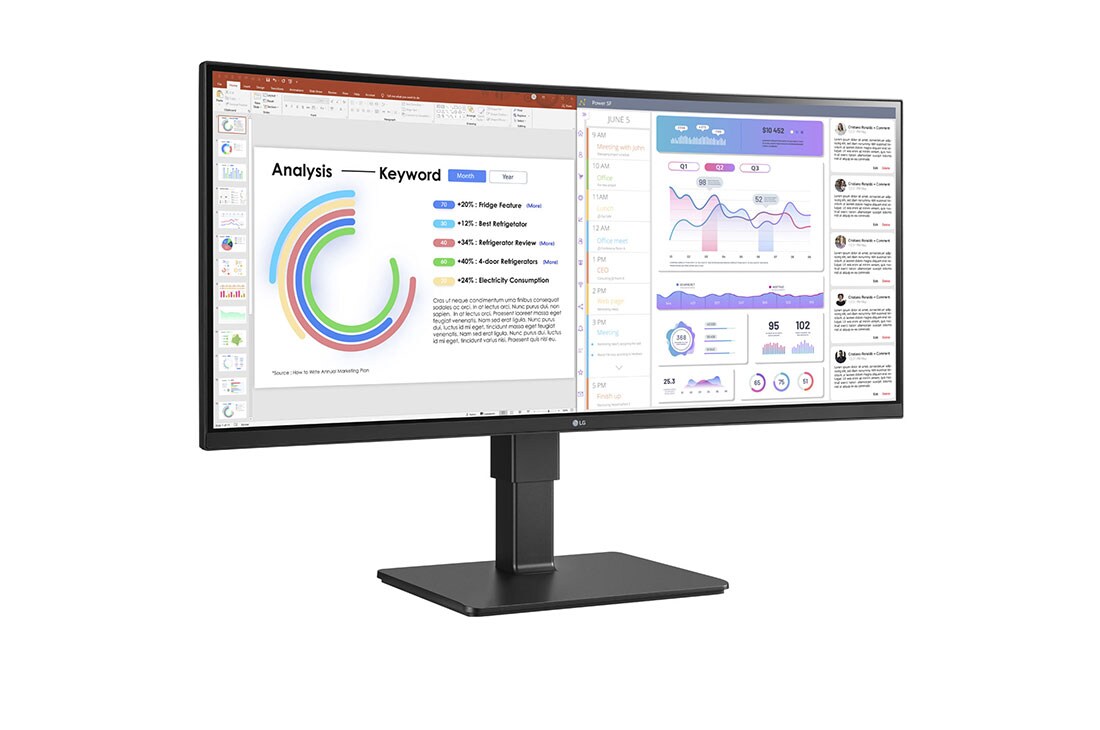 LG 34 tuuman UltraWide™ WQHD (3440x1440) IPS -näyttö, jossa USB Type-C™, +15 asteen sivunäkymä, 34BQ77QB-B, thumbnail 3
