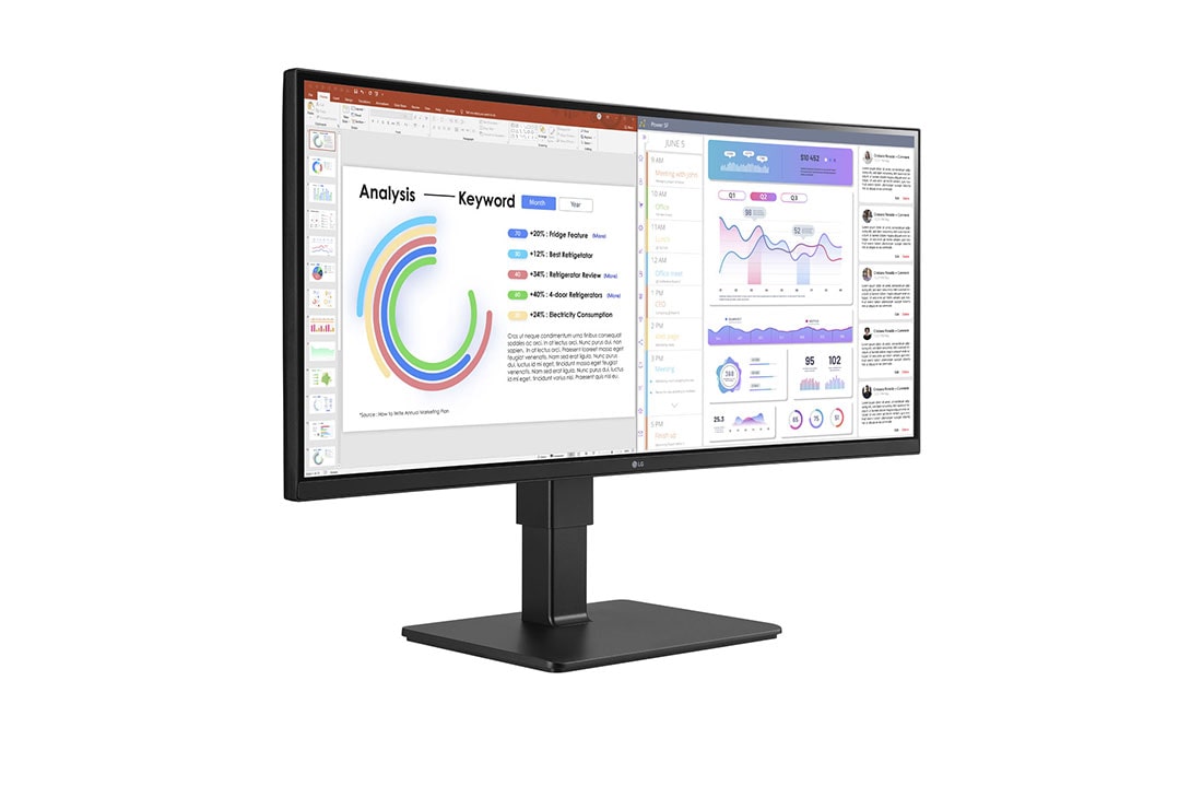 LG 34 tuuman UltraWide™ WQHD (3440x1440) IPS -näyttö, jossa USB Type-C™, +30 asteen sivunäkymä, 34BQ77QB-B, thumbnail 4