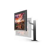 LG 31,5 tuuman UHD 4K Ergo IPS -näyttö, jossa USB-C, perspektiivinäkymä, näytön korkeus säädetty ylöspäin, 32UN880K-B, thumbnail 4