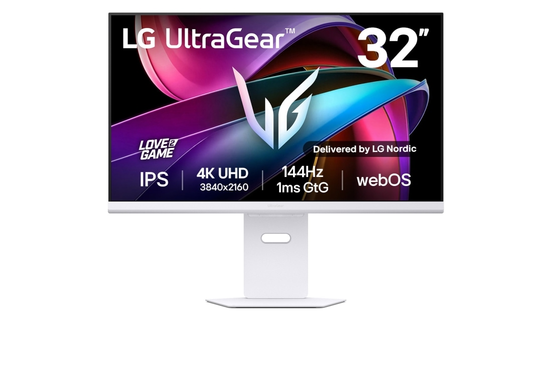 LG UltraGear™ 32 tuuman 144Hz UHD 4K -pelinäyttö tekoälyllä | 1ms (GtG), webOS, 32G810SA-W