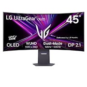 LG UltraGear™ 45 tuuman OLED Dual-Mode 5K2K -pelinäyttö | 0.03ms (GtG), Rich Bass (10Wx2), DisplayHDR True Black 400, DP 2.1 ja USB-C, kuva edestä, 45GX950A-B, thumbnail 1