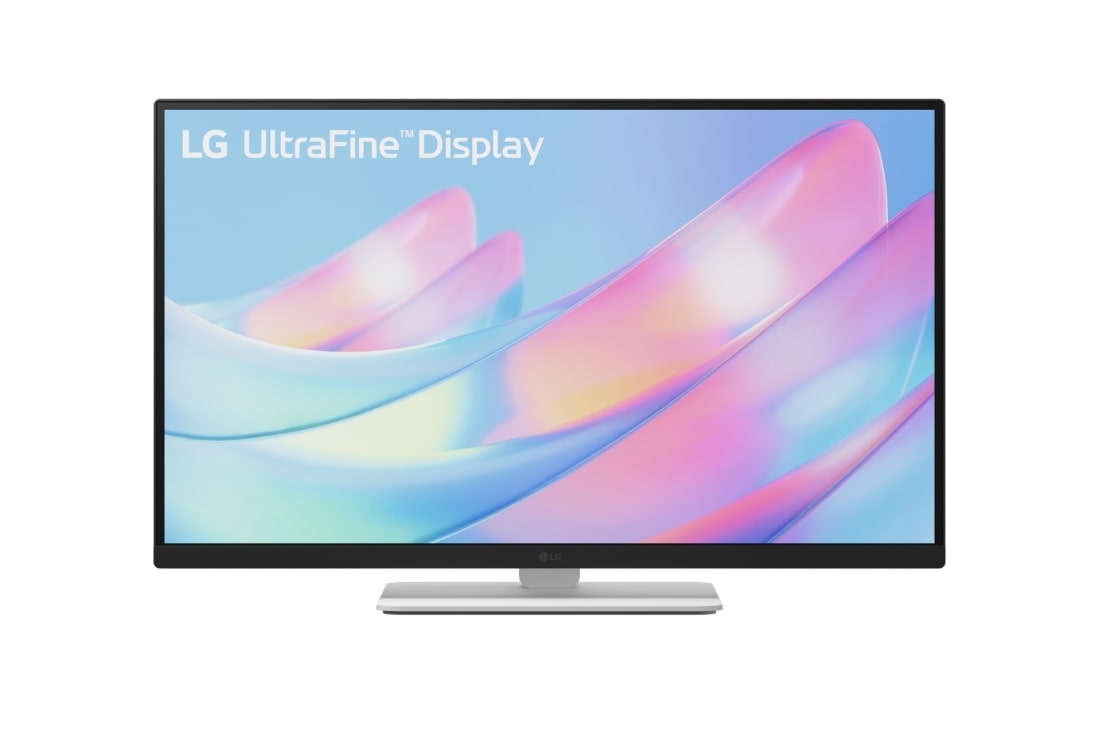 LG 27'' 4K UHD UltraFine™ IPS -näyttö, kuva edestä matalalta nähtynä, 27US550-W, thumbnail 8