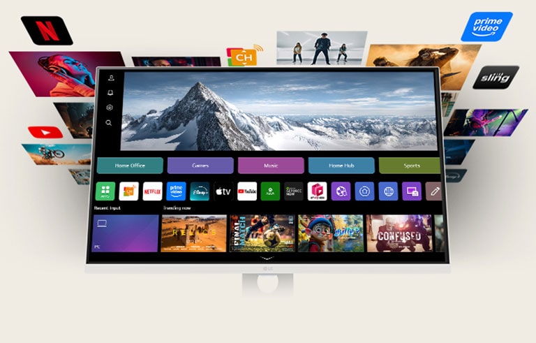 Kuvassa näkyy monenlaista sisältöä WebOS:ssä.