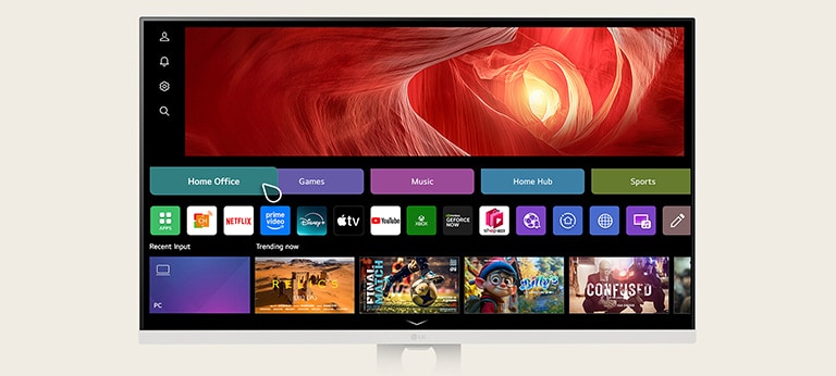 Videossa näkyy kotitoimisto-ominaisuuksia WebOS:ssä.