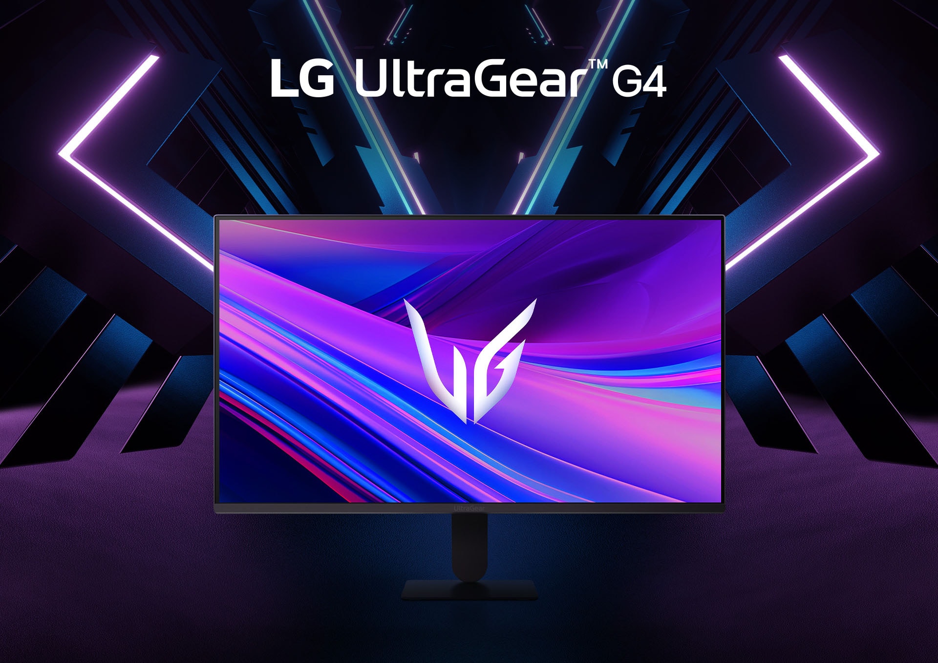 Edestä otettu kuva UltraGear™ 27g411a -pelinäytöstä.	