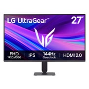 LG 27'' UltraGear™ 144Hz (ylikellotus) FHD IPS -pelinäyttö | NVIDIA G-SYNC® compatible -ominaisuudella, SRGB 99% (tyyp.), etunäkymä, 27G411A-B, thumbnail 1