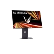 LG 32'' UltraGear™ OLED 4K UHD -pelinäyttö | 32GX850A ominaisuuksilla Dual-Mode, 0.03ms (GtG), DisplayHDR™ True Black 400, Glare Panel, näkymä oikealta kallistuksen säädöllä, 32GX850A-B, thumbnail 4