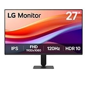 LG 27'' IPS Full HD 120Hz -näyttö lähes reunuksettomalla muotoilulla ja ominaisuuksilla sRGB 99% (Tyyp.), HDR 10, 1ms MBR, front view, 27U411A-B, thumbnail 1