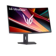 LG 32'' UltraGear™ QHD 180Hz 1ms GtG -pelinäyttö, lähikuva tunnuksesta takana valot päällä, 32G600A-B, thumbnail 17