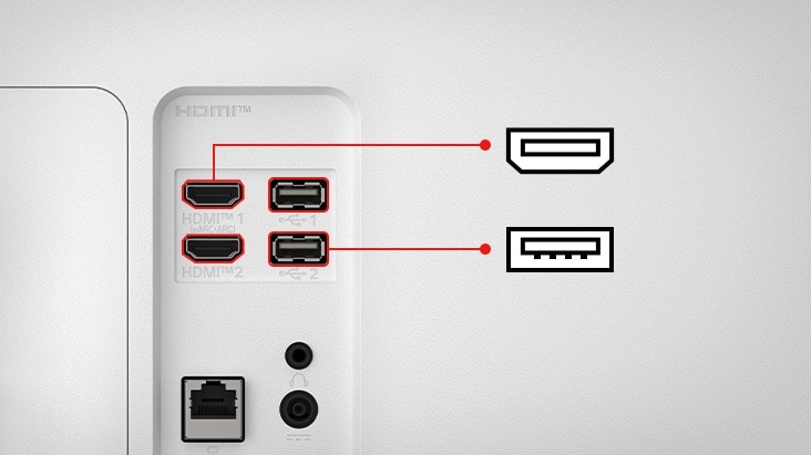 LG Smart Monitor tarjoaa kaksi USB- ja kaksi HDMI-porttia.	
