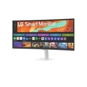 LG  LG 34'' kaareva Smart Monitor WQHD - näyttö striimaukseen 34U601SA webOS:llä, -15 asteen sivunäkymä, 34U601SA-W, thumbnail 2