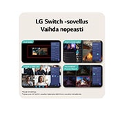 LG 27'' UltraGear™ G4 | 1920 x 1080 | 144Hz | IPS-pelinäyttö, Tämä kuva korostaa LG Switch -sovelluksen käyttöliittymää ja esittelee ominaisuuksia, joita ovat esimerkiksi Dual-tila, Smart Screen Split, videopuhelun käynnistäminen ja Personalized Picture Wizard ä, 27G411B-B, thumbnail 10