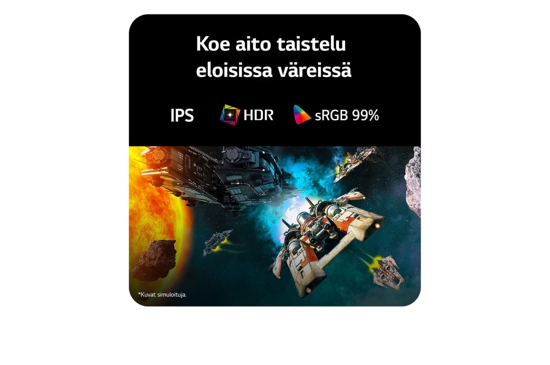 LG 27'' UltraGear™ G4 | 1920 x 1080 | 144Hz | IPS-pelinäyttö, Pelinäytöllä näkyy futuristinen kamppailukohtaus, joka esittelee 99&nbsp;%:n sRGB-väriavaruuden, IPS-paneelin ja HDR-sertifioinnin tarjoamia eloisia värejä., 27G411B-B, thumbnail 5