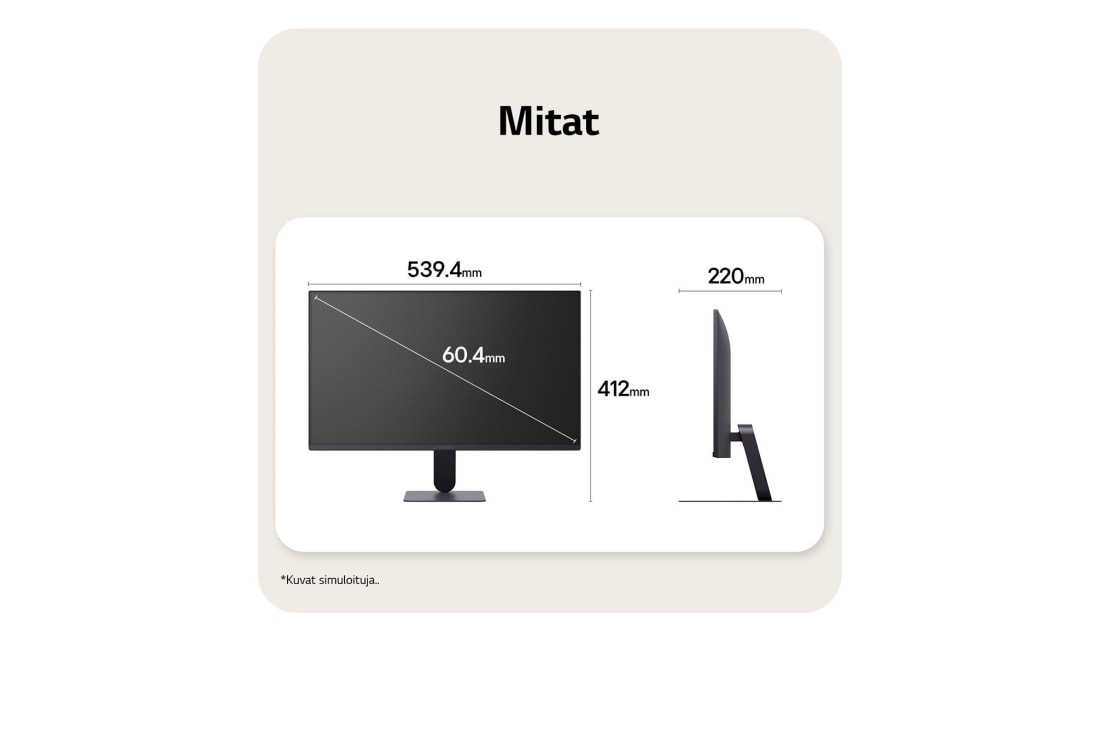 LG 27'' UltraGear™ G4 | 1920 x 1080 | 144Hz | IPS-pelinäyttö, Pelinäytön etu- ja sivunäkymät, jotka havainnollistavat sen kokonaismittoja ja profiilimuotoilua., 27G411B-B, thumbnail 12