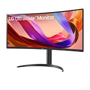 LG 34'' WQHD Kaareva (1800R) BQ65V | 3440 x 1440 | 100Hz | VA-näyttö, LG UltraWide 34BQ65VA-B, 34" WQHD 100Hz kaareva (1800R) näyttö, sRGB 99 %, HDR 10, Reader Mode (lukutila) ja Flicker Safe (välkkymätön) – 21:9-näyttö upealla kuvalla tehokkaaseen moniajobalanssiin., 34BQ65VA-B, thumbnail 2