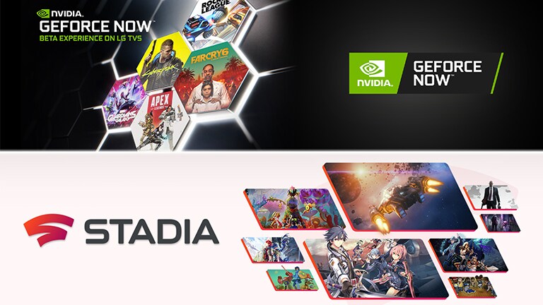 Nautittavat pelisisällöt GeForce Now -sovelluksen ja Google Stadia -palvelun avulla.